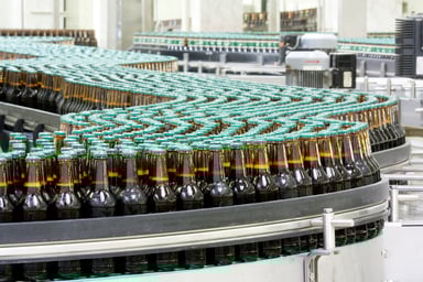 bottling bottles factory conveyor belt