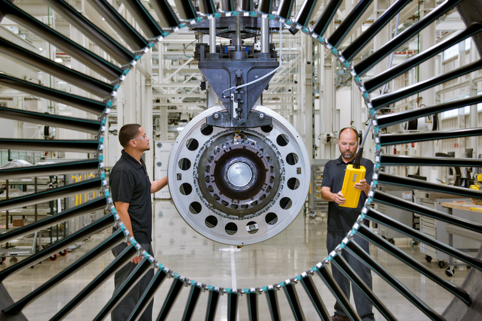 A geared turbofan engine in testing