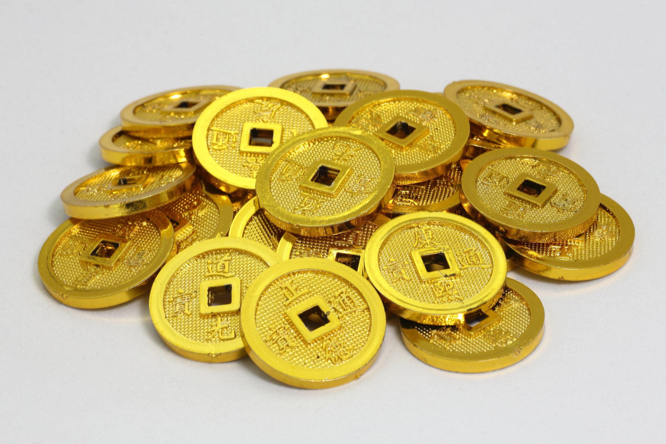 Pile of Chinese gold coins