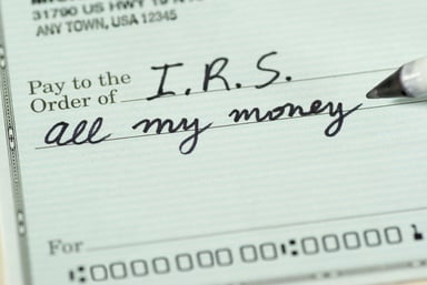 check to IRS for all my money tax