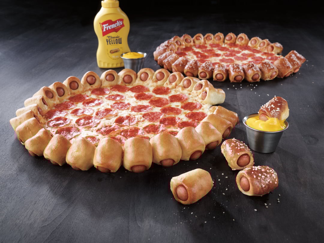 Pizza Hut Hot Dog Bites pizza
