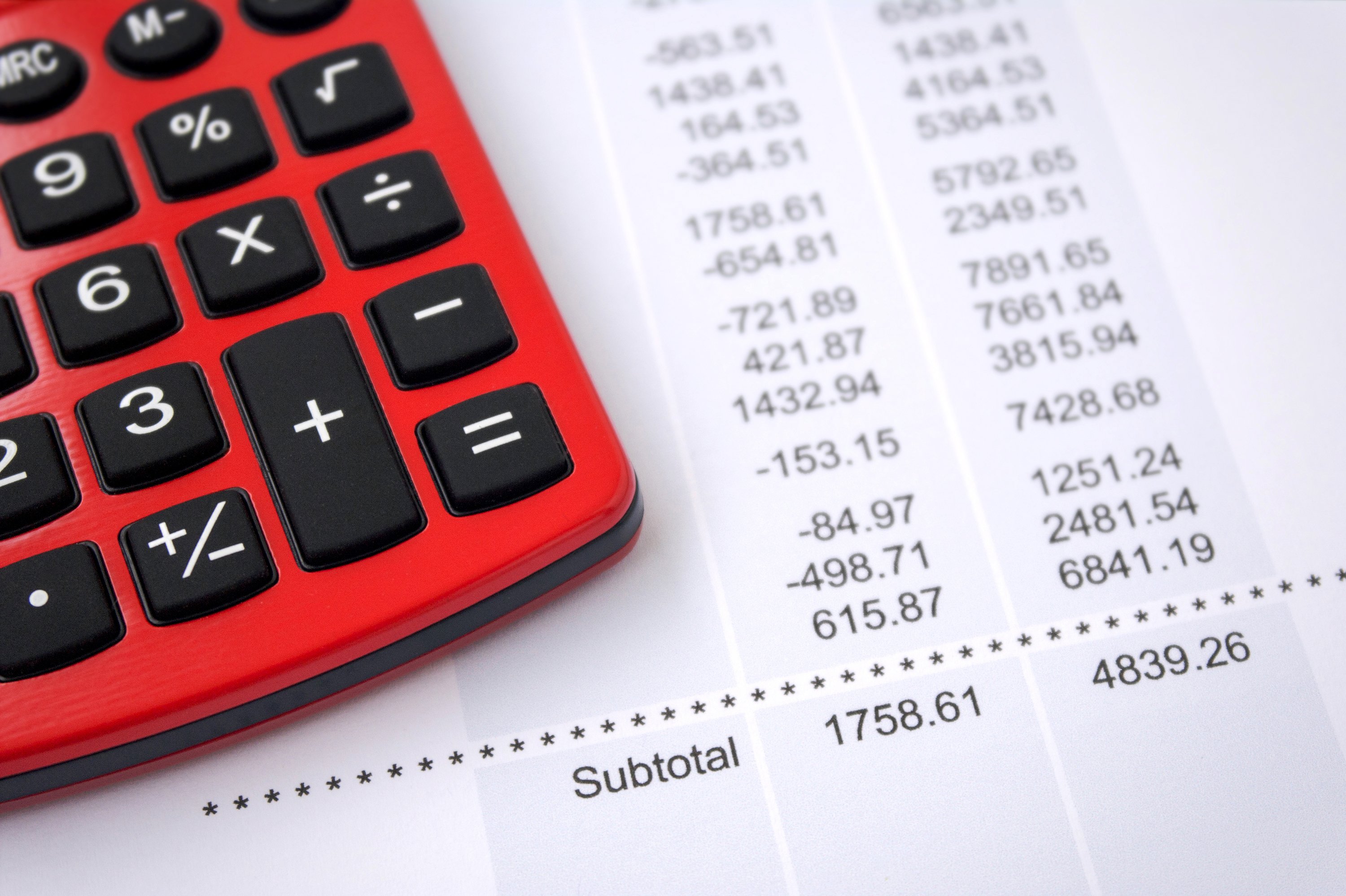 Investment statement with calculator