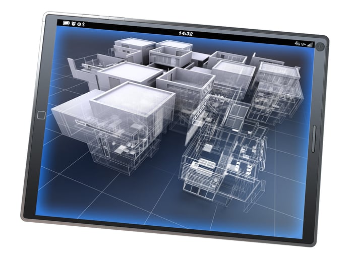 Architecture software app on a tablet