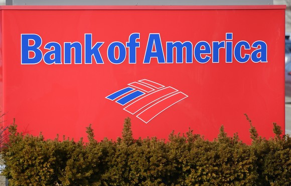 Bank of America branch sign.