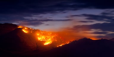 Wildfires on a Hillside