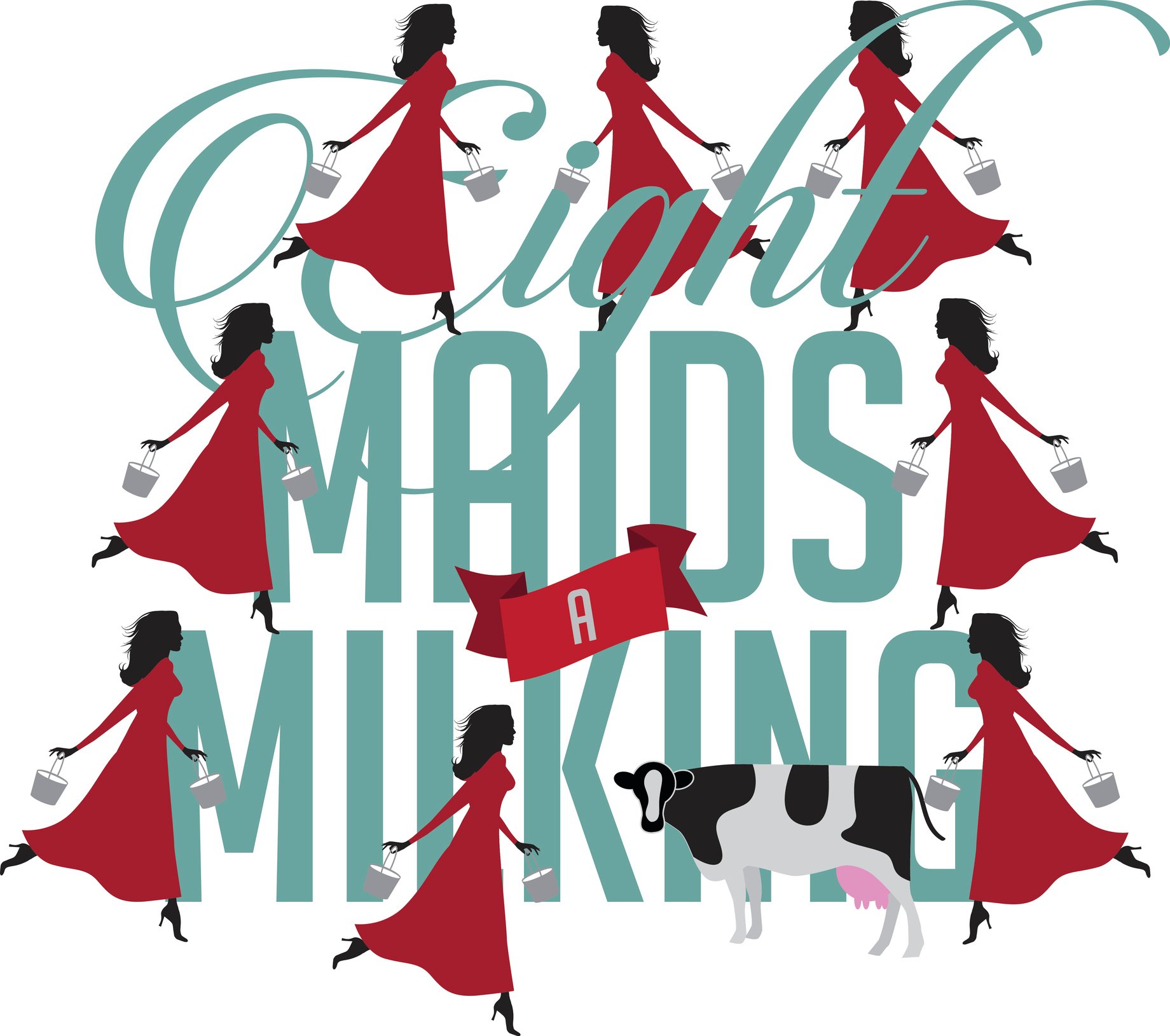 An illustraiton shows 8 maids-a-milking