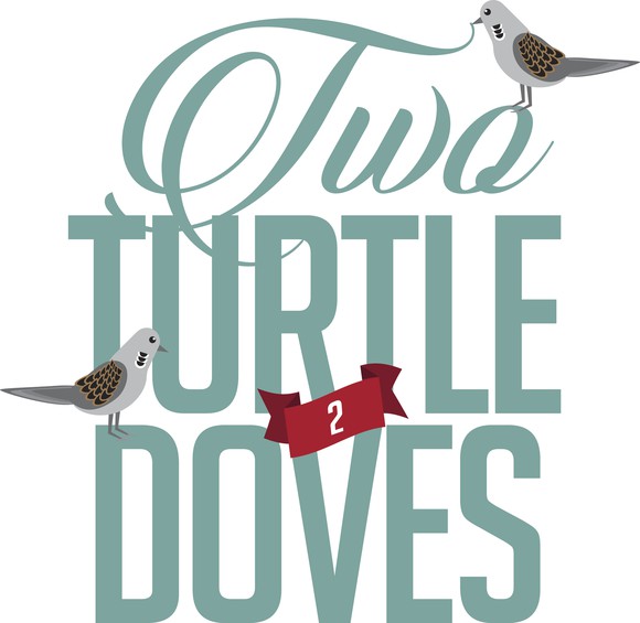 An illustration showing tow turtle doves