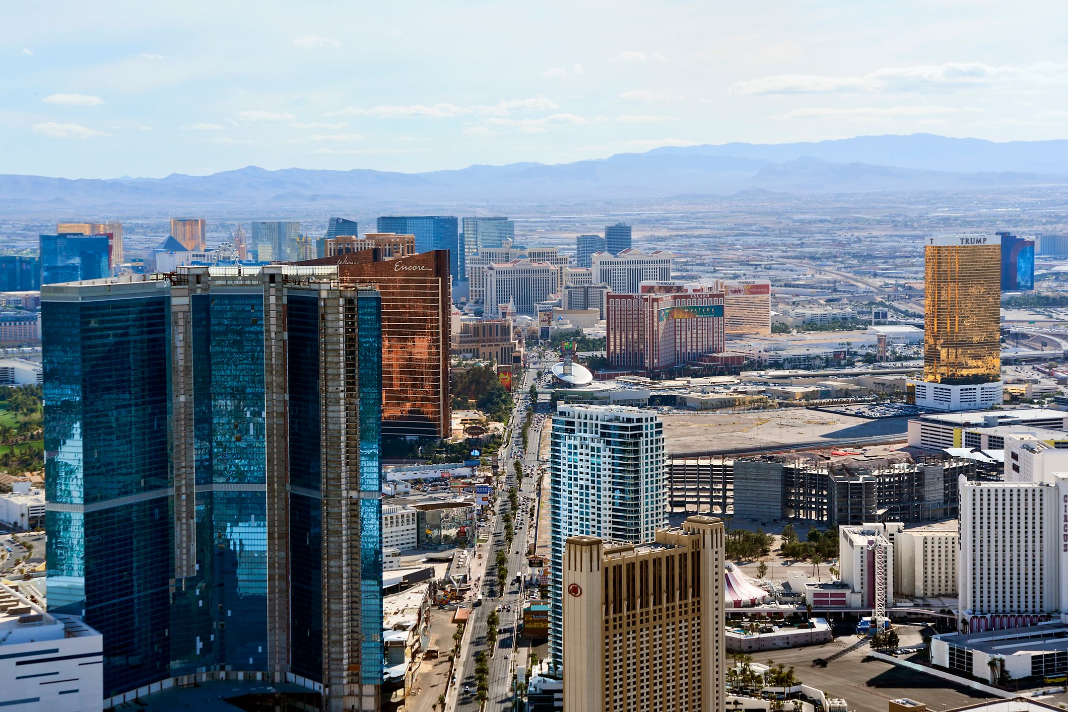Las Vegas Strip viewed from the north end. 