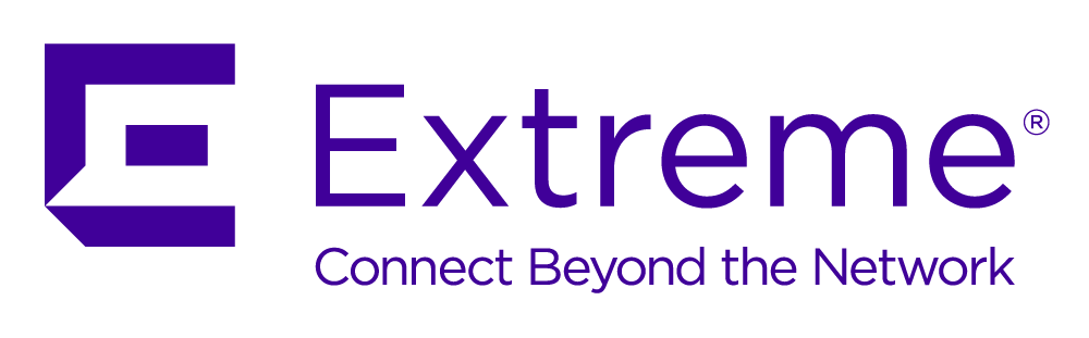 Extreme Networks' logo and the tagline, Connect Beyond the Network, in purple on white.