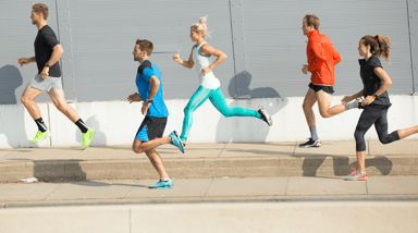 Under Armour group-running-towards-camera