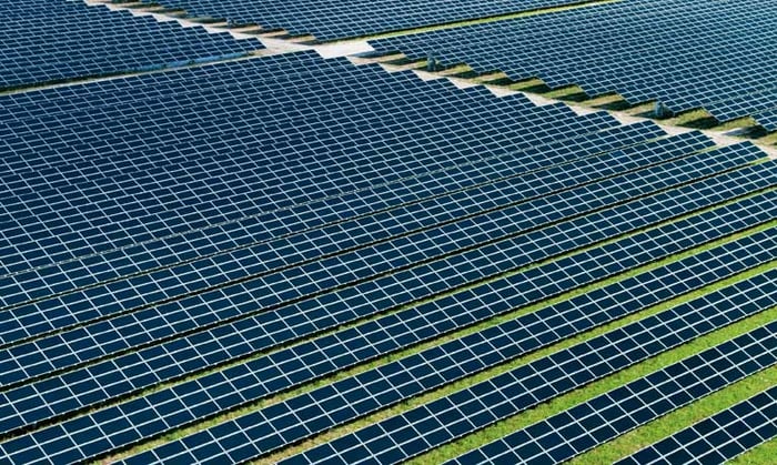 A utility-scale solar farm made up of First Solar's panels.