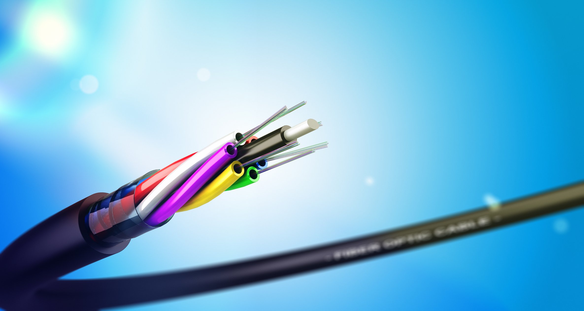 A fiber optic cable.