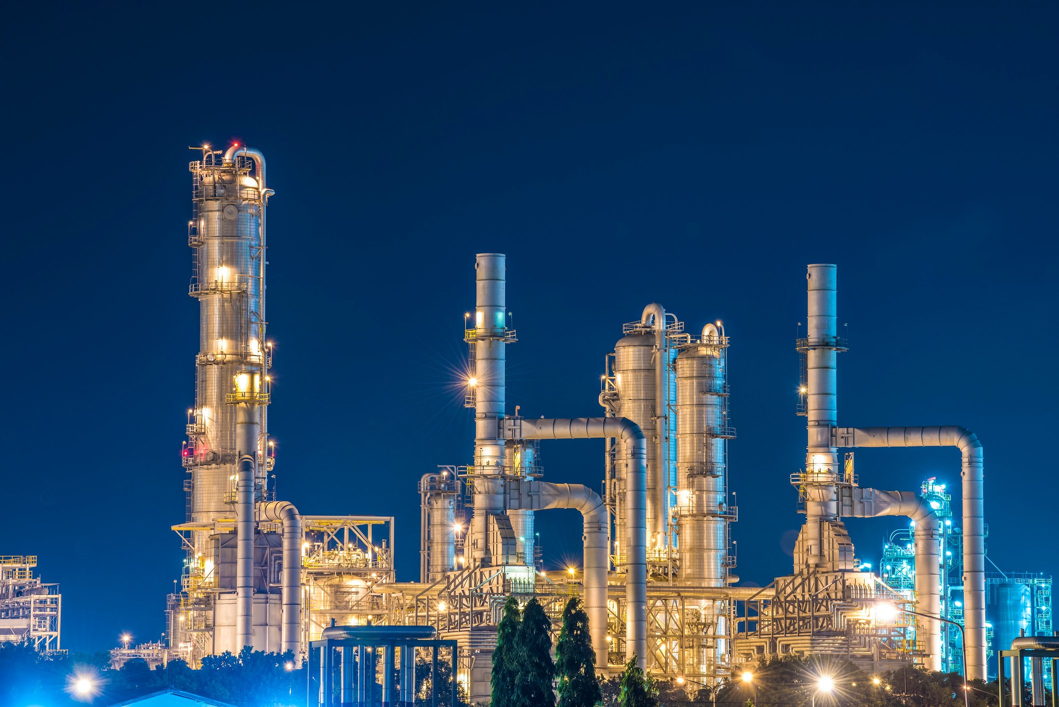 Oil Refinery Night