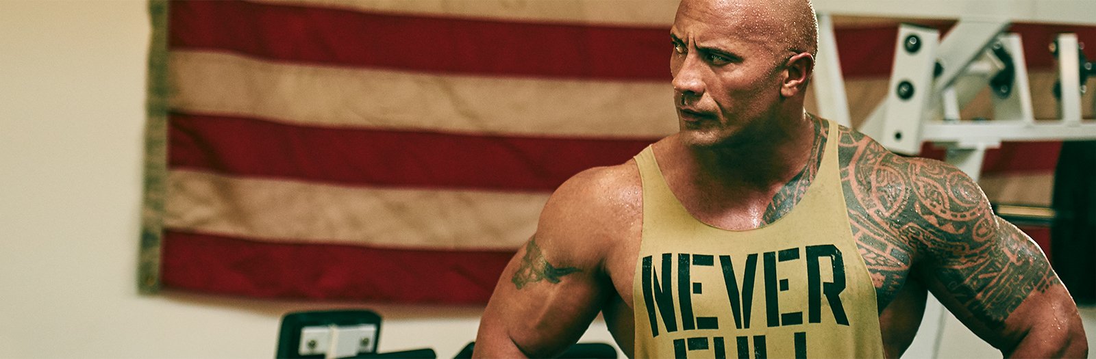 Dwayne "The Rock" Johnson pictured during a workout