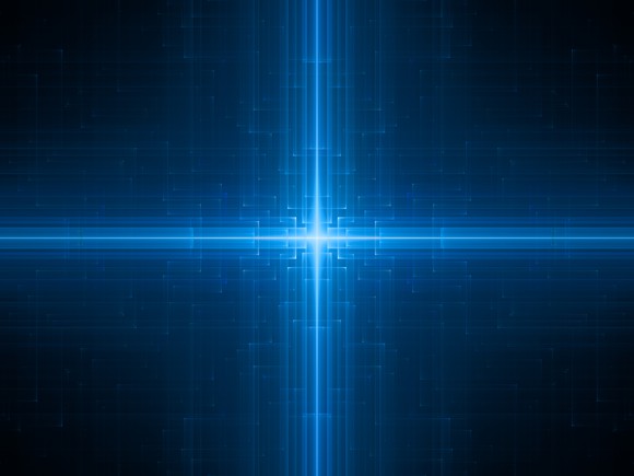 Image a blue light on dark background.