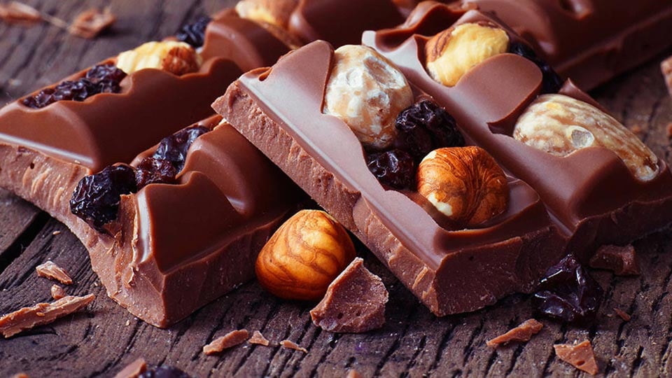 Chocolate candy with nuts