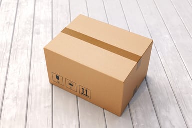 Cardboard box on porch