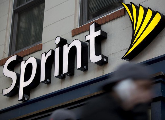 The Sprint sign atop a storefront.