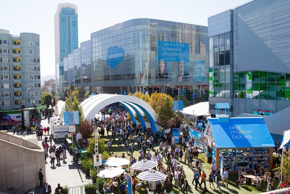 The gathered crowd at Dreamforce, the annual conference for Salesforce