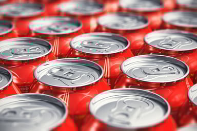 Pop Cans in a Line