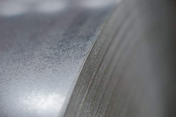 A galvanized steel coil