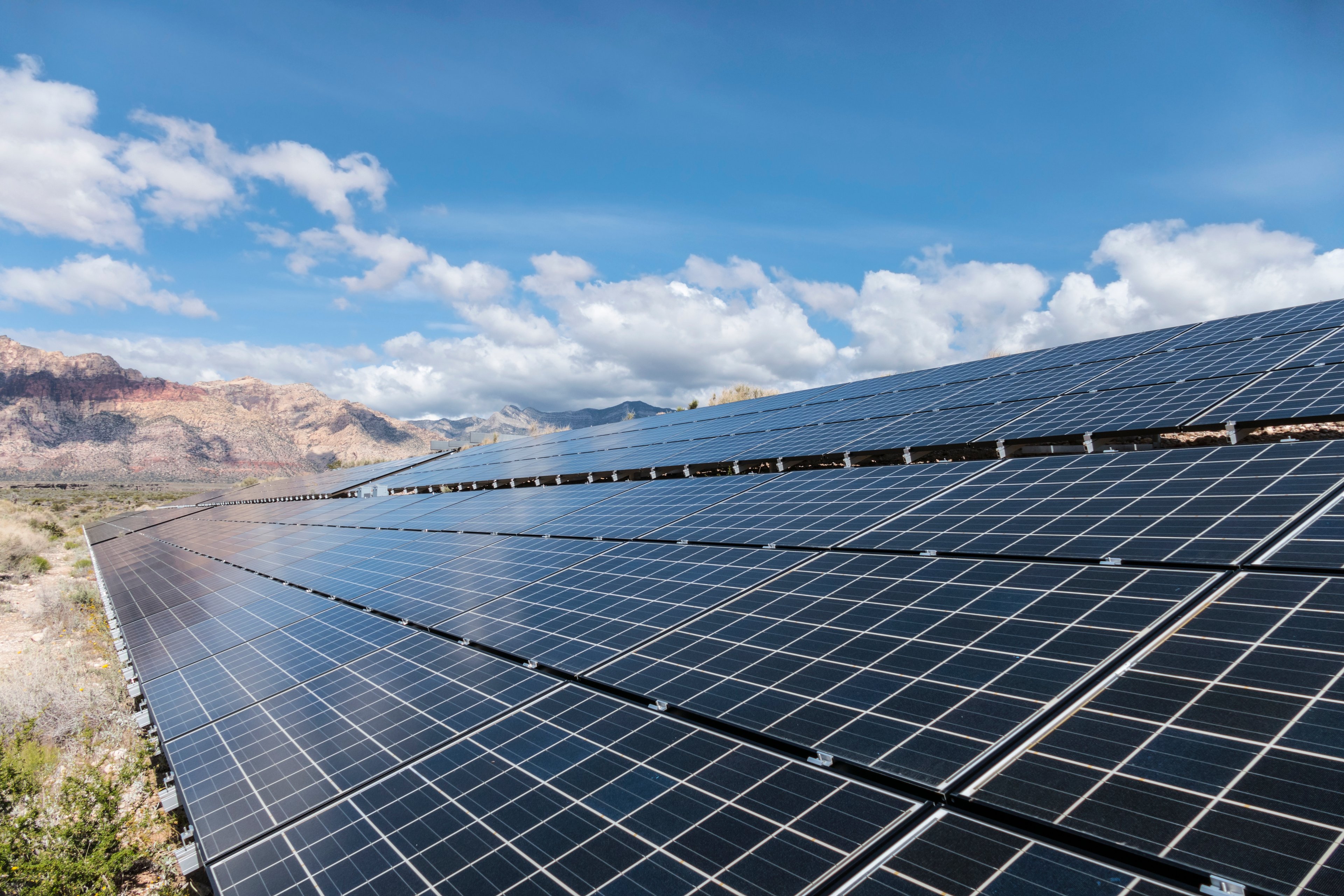 Solar array in a desert. 