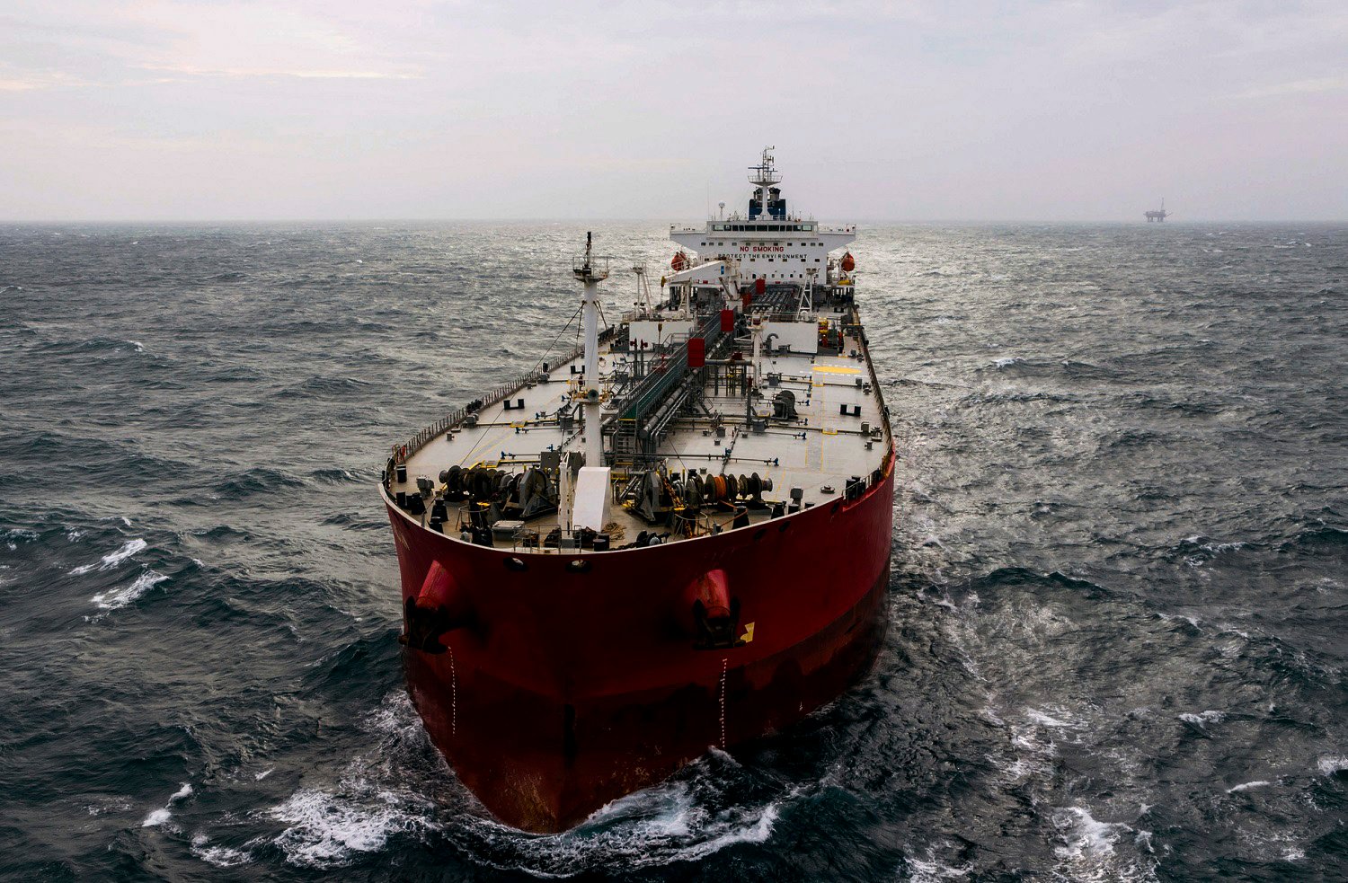 An ocean-going tanker vessel.