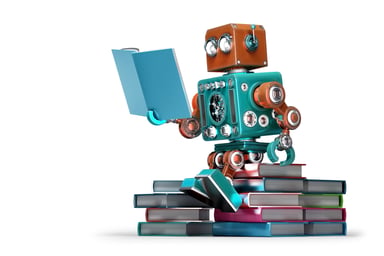 Robot reading a book