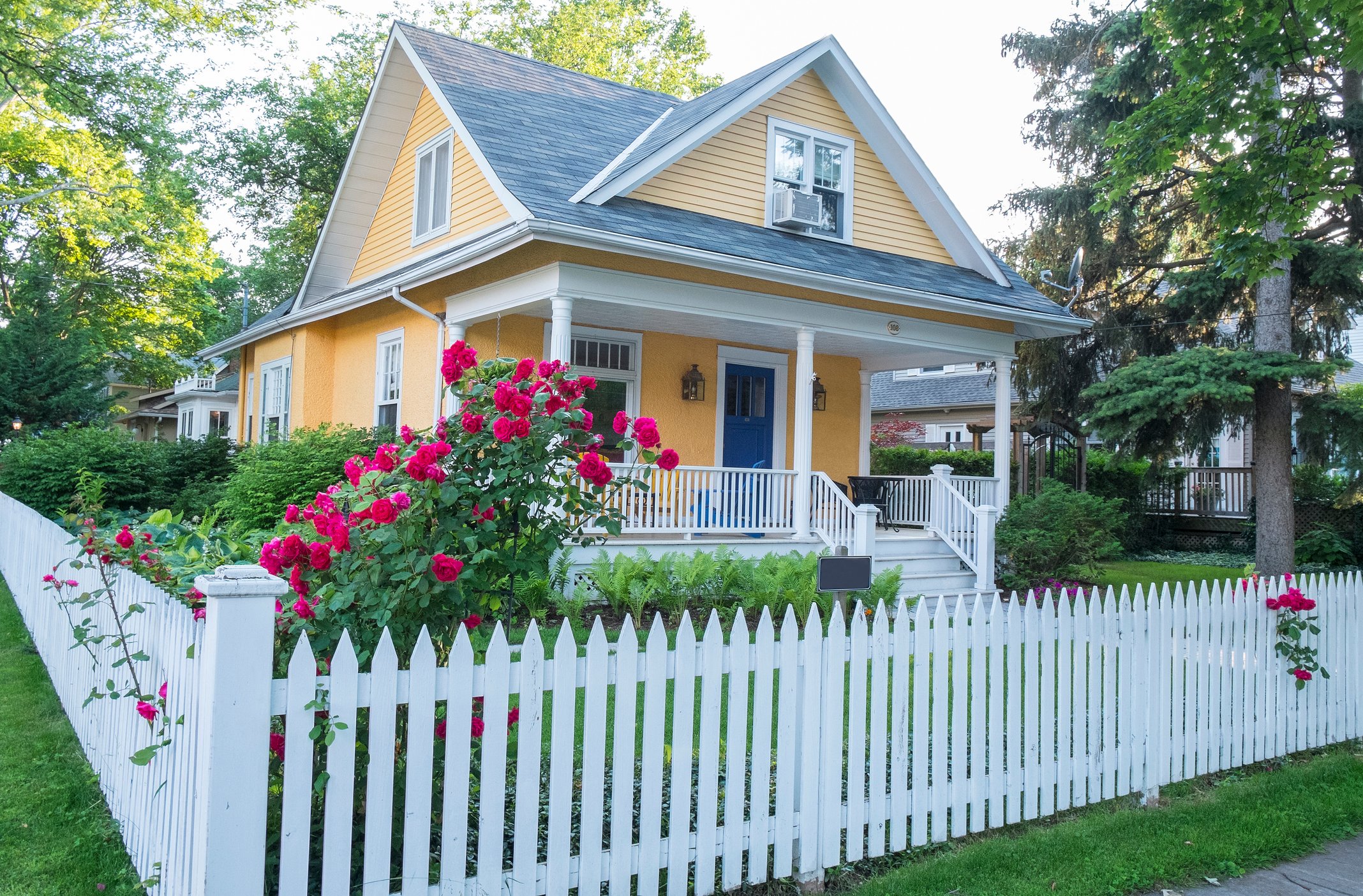 House with white picket fence