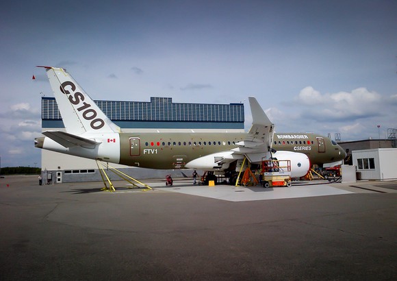 A CS100 test aircraft parked on the tarmac