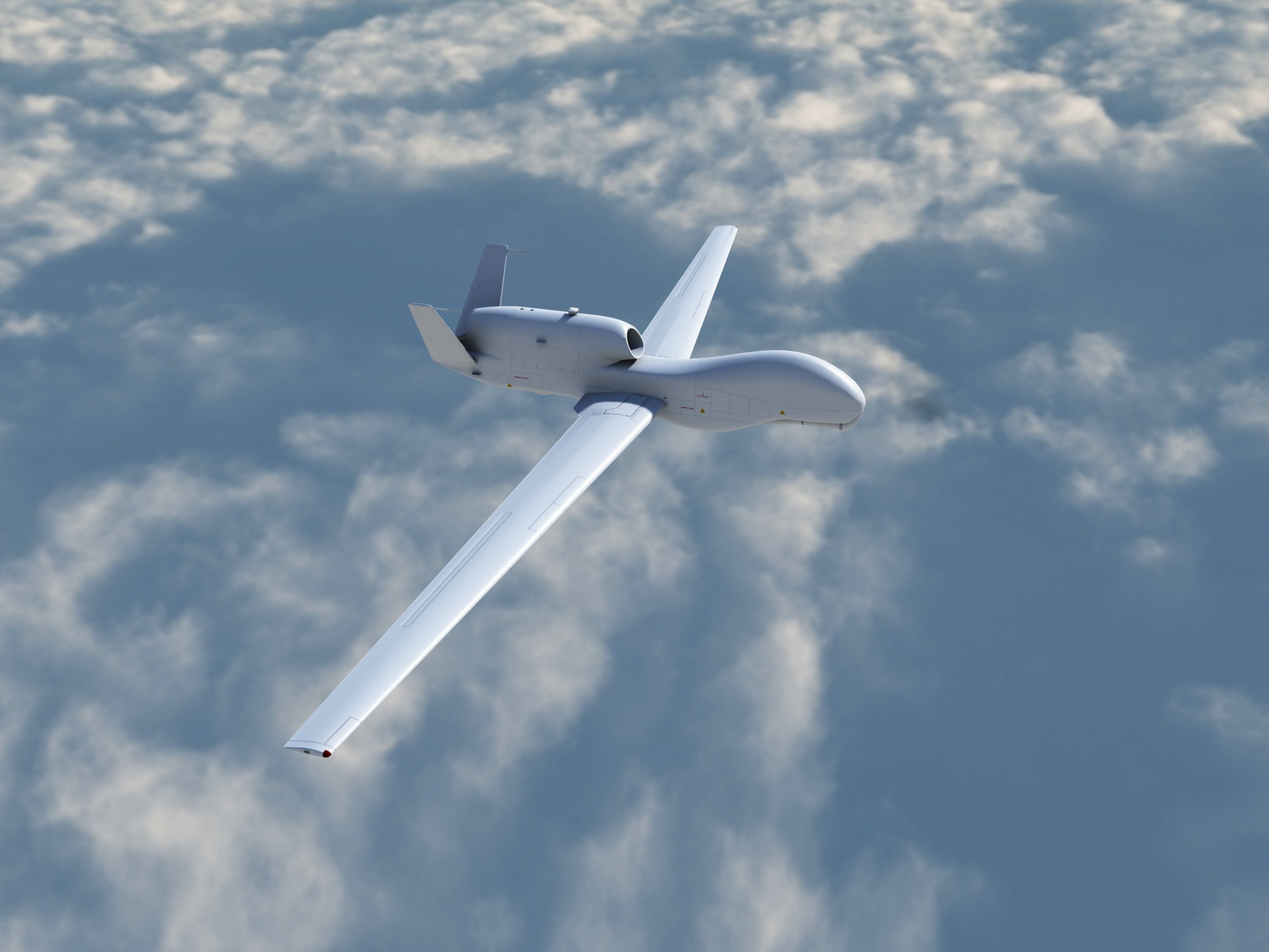 Global Hawk UAV above the clouds