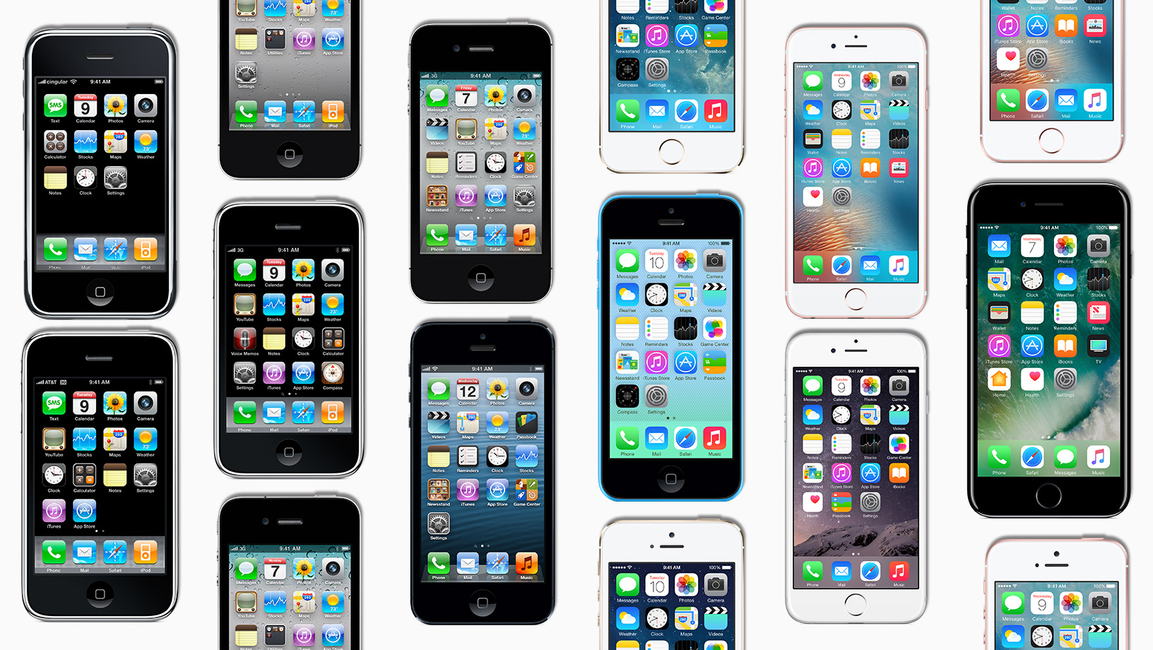 Apple's iPhones in a "mosaic" pattern