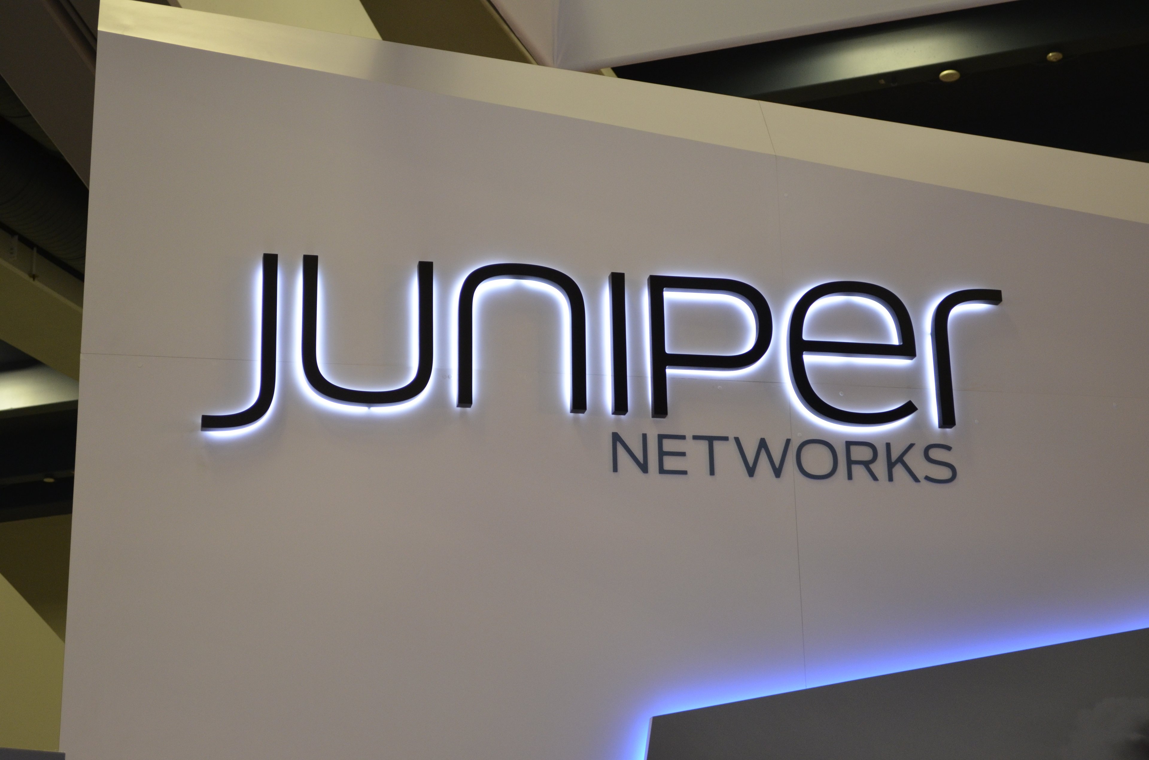 A Juniper Networks sign.