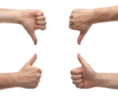 2 thumbs up and 2 thumbs down