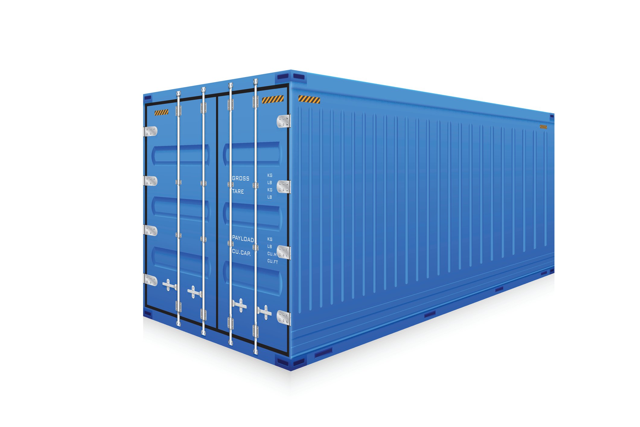 Storage container with white background