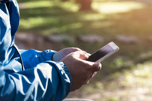 Man using a smartphone