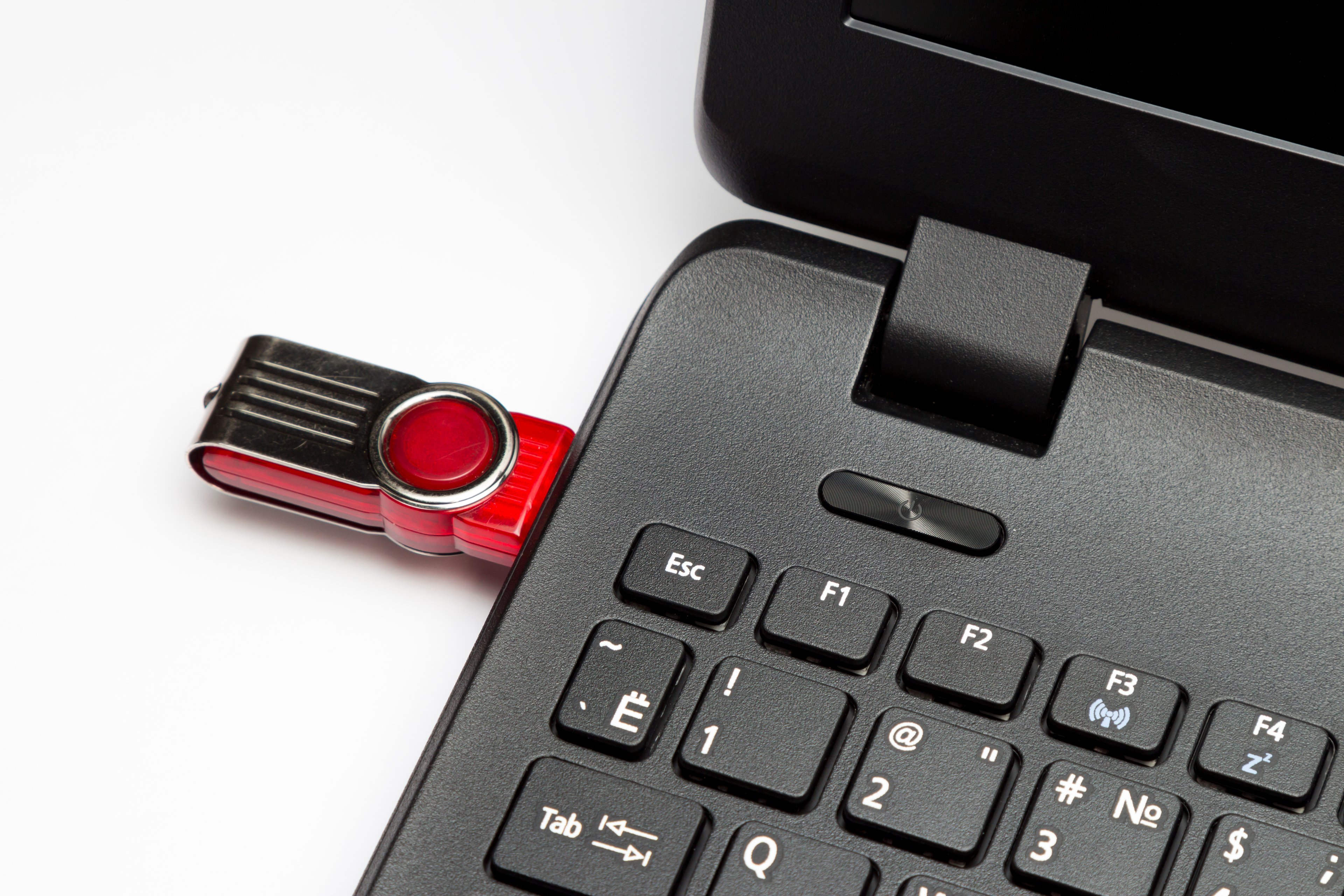 Thumb drive in a laptop