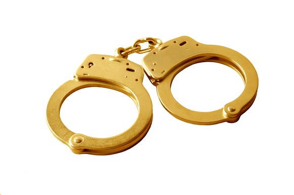 Pair of golden handcuffs