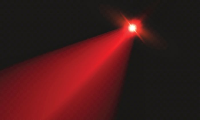 Red laser beam