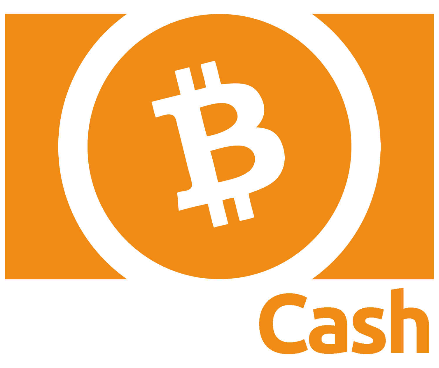 The Bitcoin Cash logo, orange on white.