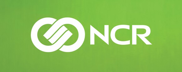 NCR logo, in white on green background