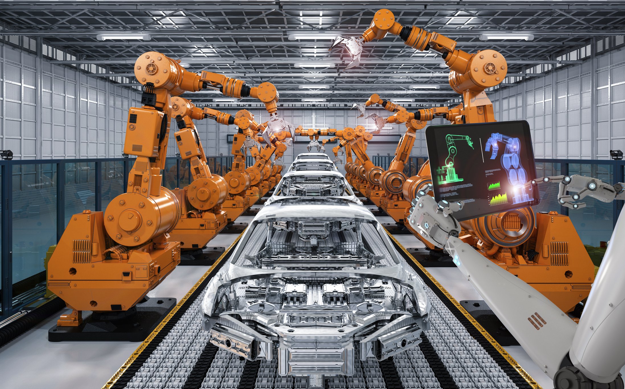 An automated car production line