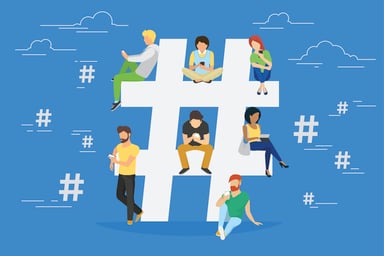 people sitting on hashtag