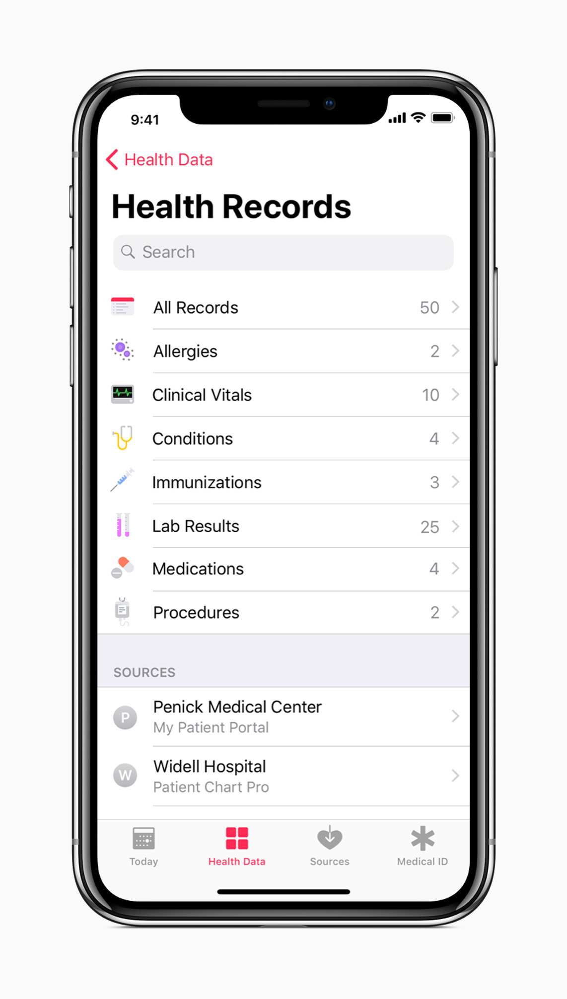 Health Records in Health app