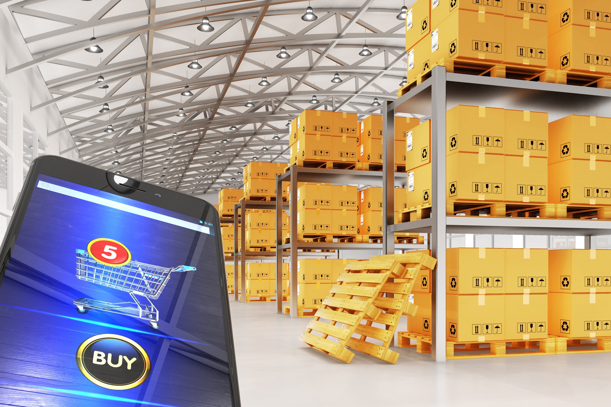 An e-commerce logistics warehouse