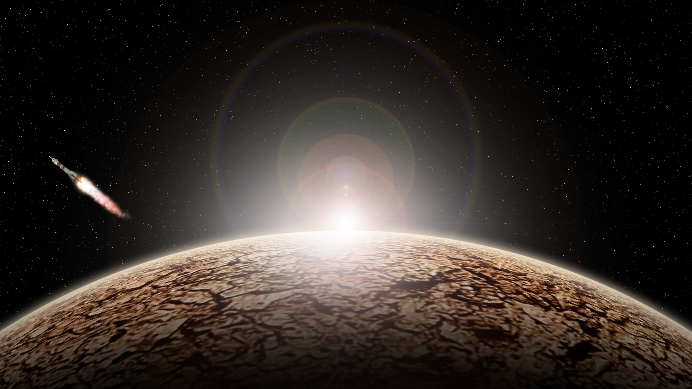 Rocket landing on Mars