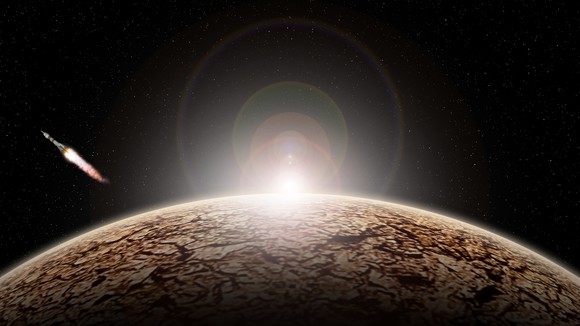 Rocket landing on Mars