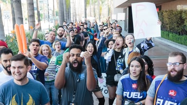 Overwatch League fans waiting in line