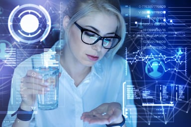 Woman about to take pill