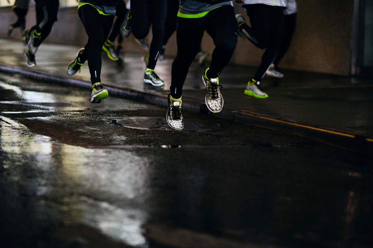 Runners at night